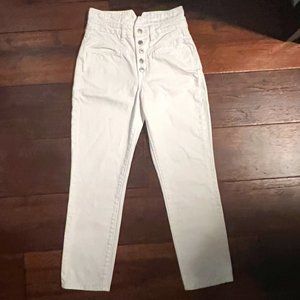 ZARA DENIM HIGH WAISTED SKINNY JEANS, SIZE US 2, WHITE